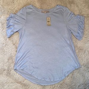 NWT Loft Petite Powder Blue Top Size MP